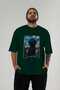 For Dog Lovers 3 Front Dog Prints Green Oversize T-Shirt 100% Cotton Unisex Dog Lover Premium Design - 5