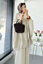 Premium Linen Trouser Set with Gathered Side Sleeves - Natural - 7