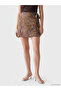 Esvab • Modern & Distinctive Ethnic Embroidered Linen Blend Short Skirt - 2