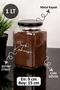 Set of 3 1-Liter Decorative Glass Jars Coffee Set with Label Metal Lid Erzak Turkish Coffee Filter Coffee Storage Container - 3