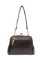 Brown Women's Scholarship 4-Compartment Adjustable Crisscross Straps Soft Faux Leather Shoulder and Crossbody Bag - 4