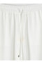 Two Mt Shop Quality Lcw Modest White Dobby Plain Loose & Wide Leg Women's Trousers - 6
