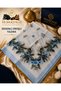 Elegant Floral Patterned Stitched Writing Cheesecloth Yemeni Foulard Scarf 80X80 cm