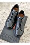 Zegna Men's Black Tripple Stitch Sneakers - 2