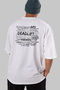 Deadlift Oversize Back Printed White T-Shirt 100% Cotton Streetwear Premium Comfort Fit - 6