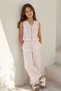My Little One's Flowers Textured Bowknot Girls' 2-Piece Set - Pink
