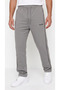 Men's Gray Color Comfortable Fit Double Piping Flat Leg Pocket Zipper Sweatpants - 3