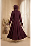 Button Detailed Blouse Skirt Tesetür Double Set 5658-02 Plum - 5