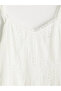 Lcw Modest White V-Neck Rope Strap Brode Dress - 7