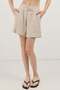 Beige Linen Blend Women's Shorts