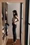 Women's Basic Mom Fit Trend Black Skinny Jeans - 5