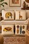 Ethnic Elephant Giraffe Hippo Masks Patterned 4-Piece Throw Pillow Cover Set