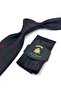 Smoked Red Motif Pattern Classic Tie with Handkerchief Kk13748 - 4
