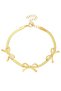 Women's Gold Color Bow Detailed Italian Bracelet - 4