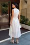 Women's Brode Woven Dress with Belt Detail - 7