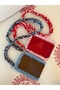 Knitted Cross Strap Faux Leather Handbag Small Phone Bag with Neck Shoulder Strap - 4
