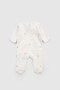 Set of 2 Organic Cotton Overalls with Gloves and Booties, White - 8