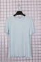 Women's Plus Size Lycra Crew Neck Fish Back Pattern Short Sleeve Mom T-Shirt Combed Cotton Blouse - 2