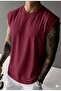 Men's Zero Sleeve (Plain Unprinted) Sleeveless Sports Athlete Tank Top