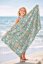Sea Shell Star Jellyfish Beach Towel-Turquoise Beige Marine Modern Quick Dry Microfiber Towel - 2