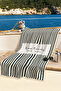 Striped Motto Written Beach Towel - Minimalist Marine Beige Navy Blue Pool Sea Bath Beach Coverlet - 6