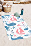 Sea-Themed Marine Kids Beach Towel - Cute Blue Pink Nautical Quick-Dry Microfiber Towel - 6