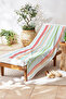 Striped Pastel Colored Microfiber Beach Towel - Mediterranean Style Pool Sea Bath Beach Cover-Up - 4