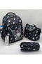 Black Character Patterned First School Bag 3-Piece Set Girl's Primary School Bag - 2