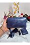 100% Genuine Crazy Leather Minimalist 5-Piece Accessory Set: Handbag - Wallet - Card Holder - Glasses Case - Keychain Set - 2