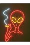 Uzaylı Figürü LED Neon Tablo | Pop Culture Duvar Dekoru | Pleksi Aydınlatmalı Genç Odası Tablosu