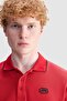 Caleb Regular Fit Polo Collar Printed 100% Cotton Men's Red Polo T-Shirt - 2