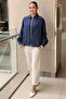 Front Pleated Detailed Zippered Advertized Sleeve Lined Bomber Jacket - 5