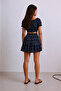 Girl's Patterned Crop Blouse and Layered Skirt Set – Stylish Two-Piece Set for Summer - 4