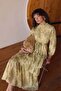 Floral Patterned Layered Chiffon Dress Lemon Mold 9462-E - 3