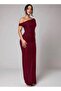Women's Asymmetrical Tailored Maxi Dress with Drawstring Detail - 5