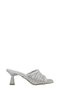 Lame Knitted Heeled Women's Slippers