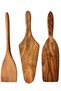 100% Natural Walnut Wood Handmade Kitchen Serving Set – 3-Piece Wooden Spatula and Serving Utensils - 2