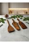 100% Natural Walnut Wood Handmade Kitchen Serving Set – 3-Piece Wooden Spatula and Serving Utensils