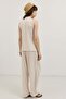 Stone Linen Blend Double-Breasted Women's Vest - 5