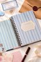 Navy Blue and Vintage Spiral Dotted Undated Notepad A5 15X21 cm for School and Office - 2