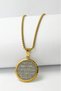 Gold Color Ayetel Kürsi & Nazar Verse 60 cm Stainless Steel Necklace with Doc Chain