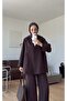 Women's Single Button Trouser Suit M61886 - Brown - 2