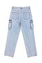Men's Cargo Pocket Baggy Jean Denim Pants Comfortable Fit Denim Trousers - Ice Blue - 2