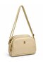Cream Women's Stylish Design 3-Compartment Crossbody Bag - 2