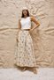 Cream Floral Ruffled Corsage Skirt - 4