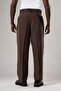 Double Pleated Summer Modal Fabric Wide Leg Baggy Pants with Belted Waist - 3