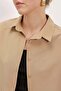 Women's Basic Oversize Cotton Biscuit Shirt - 3