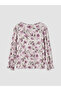 Plum Tie Collar Floral Blouse - 7