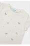 Girl's Stone Embroidered T-Shirt Cream 854 - 4