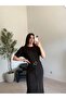 Black Belted Modal Dress - 3